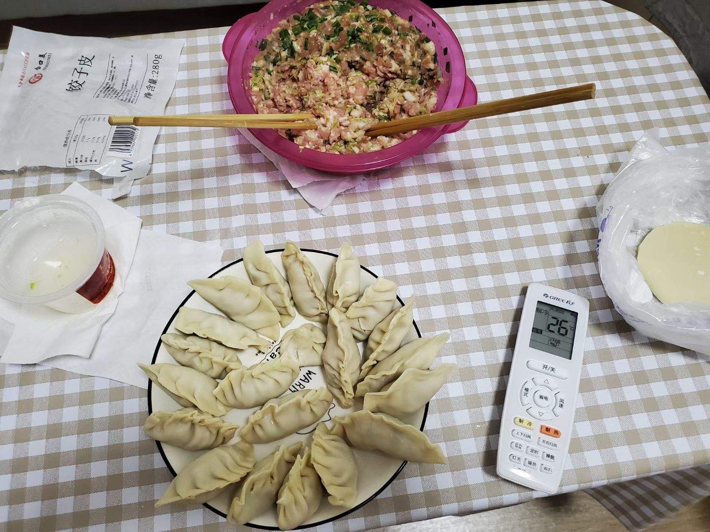 第一次包饺子